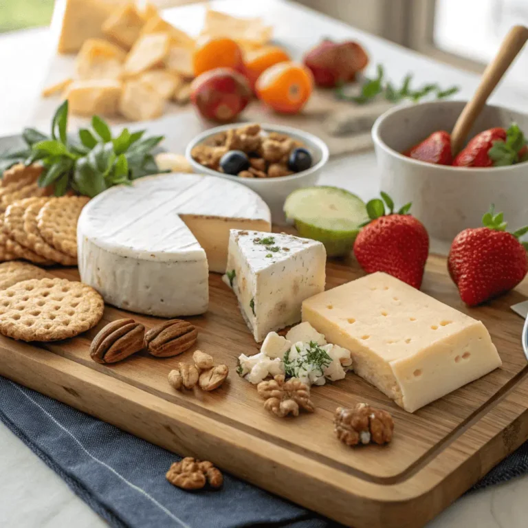 An assortment of low-calorie cheeses displayed on a