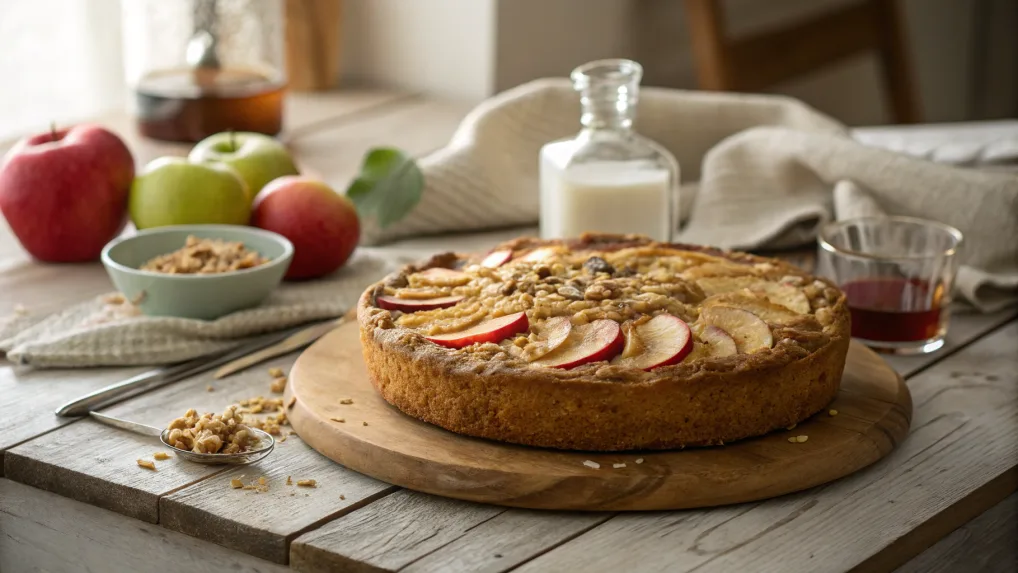 Apple Oatmeal Cake Half and Half